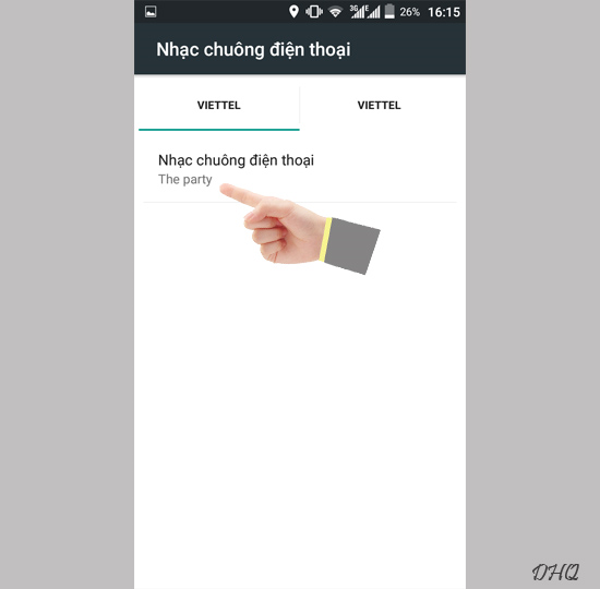 Chọn Sim để sử dụng nhạc chuông